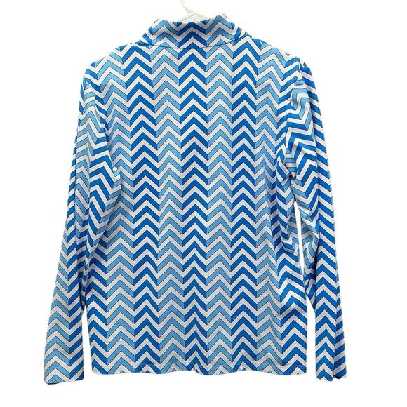 J McLaughlin Quarter Zip Long Sleeve Pullover Top Size XL Blue - Picture 10 of 11